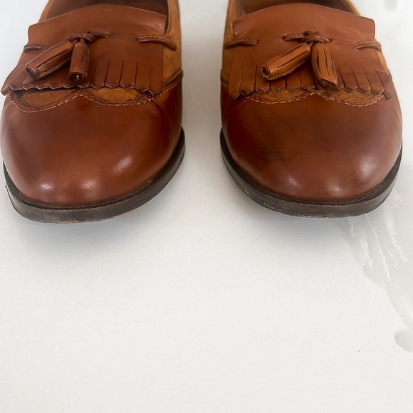 Vintage Bally Brown Leather and Suede Fringe Tassel Loafers Womens Sz EU 39.5 - Picture 10 of 16
